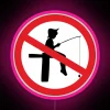 RGB Color-Changing LED Sign with 'No Fishing' Graphic Design
