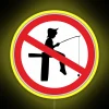 Vibrant No Fishing Zone Warning Sign with Color Changing LED Lighting
