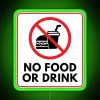 Neon RGB 'No Food or Drink' House Rules Sign Decor
