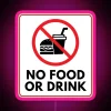 Neon RGB LED Sign 'No Food or Drink' Allowed Notice Display