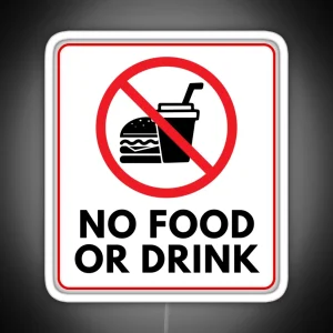 No Food Or Drink Sign RGB Neon Sign