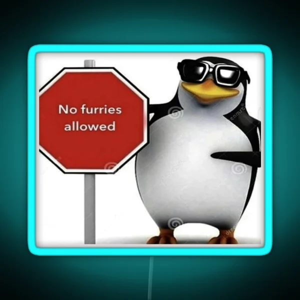No Furries Allowed RGB Neon Sign
