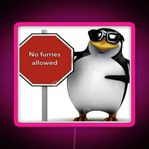 No Furries Allowed RGB Neon Sign