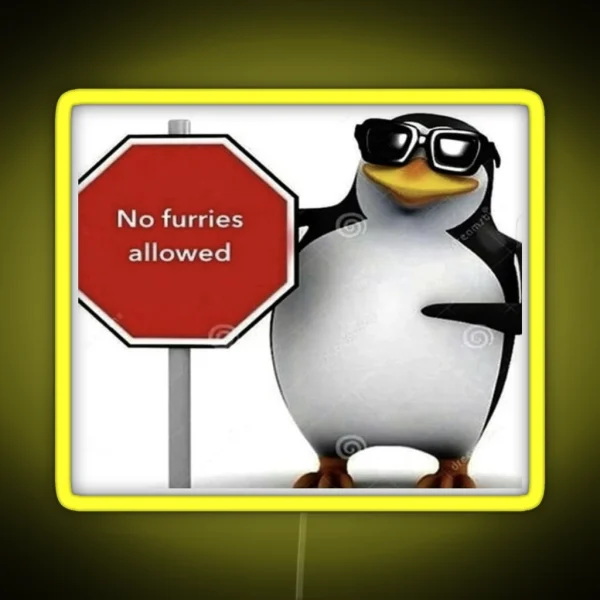 No Furries Allowed RGB Neon Sign