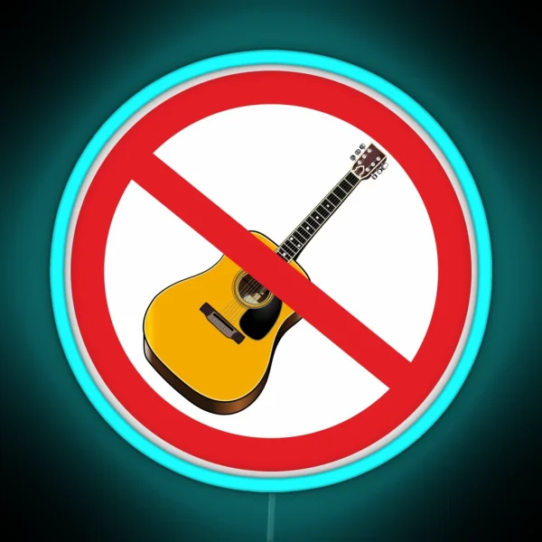 No Guitar Sign RGB Neon Sign