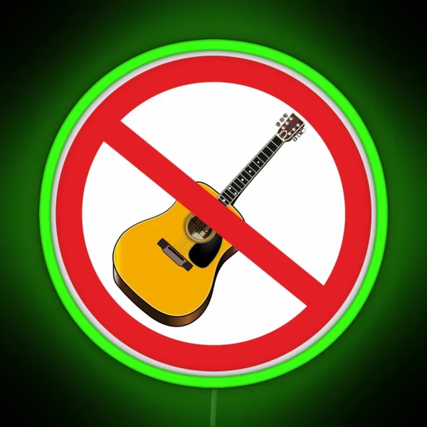 No Guitar Sign RGB Neon Sign