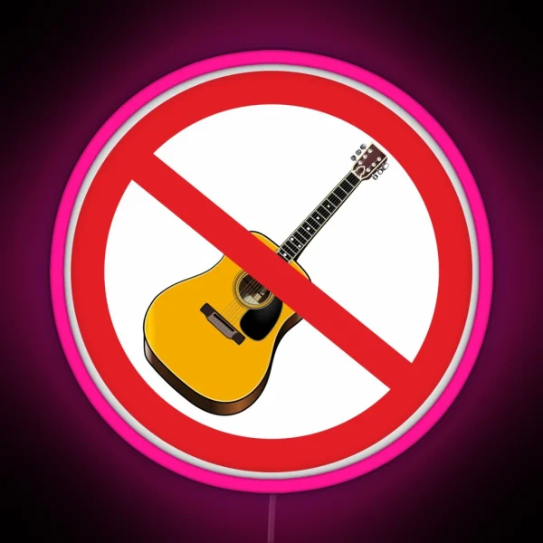 No Guitar Sign RGB Neon Sign