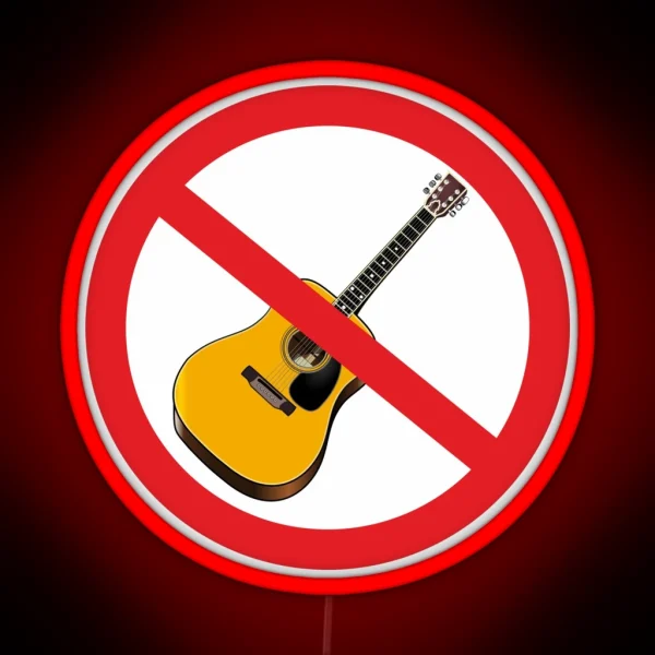 No Guitar Sign RGB Neon Sign
