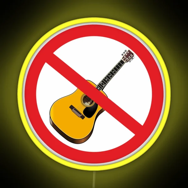 No Guitar Sign RGB Neon Sign