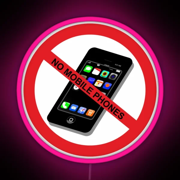 No Mobile Phones RGB Neon Sign