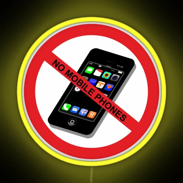 No Mobile Phones RGB Neon Sign