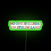 Solidarity statement activist home decor, anti-capitalist immigration awareness LED signage
