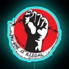 No one is illegal" vibrant multicolor LED neon illuminated wall decoration.