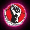 RGB LED solidarity message supporting immigrant rights and equality movement.