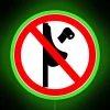 Vibrant Neon Sign Warns Against Urinal Paper Usage with Humor