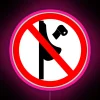 No Paper In Urinals Forbidden Sign with Vibrant RGB Neon Lighting