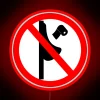 No Paper in Urinal Forbidden" Glowing RGB Neon Sign Alert