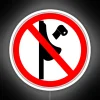 No Paper in Urinals Allowed Forbidden Signs with Neon Art