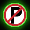 Vibrant neon no parking prohibited symbol sign for modern decor