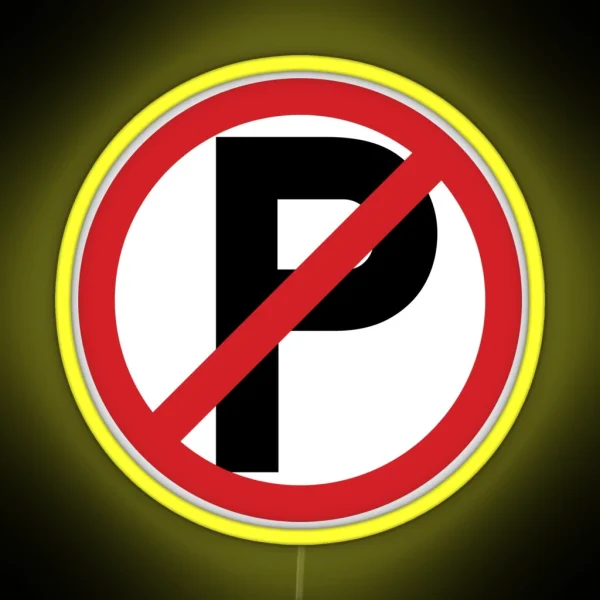 No Parking Prohibition Symbol Sign RGB Neon Sign