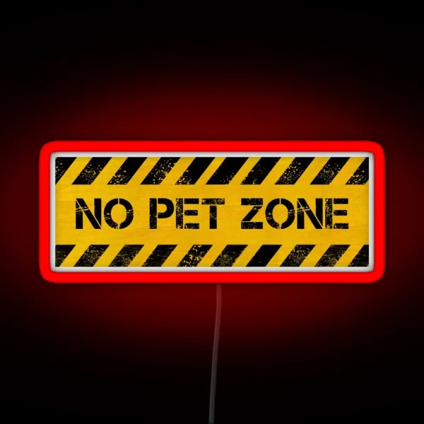 No Pet Zone RGB Neon Sign
