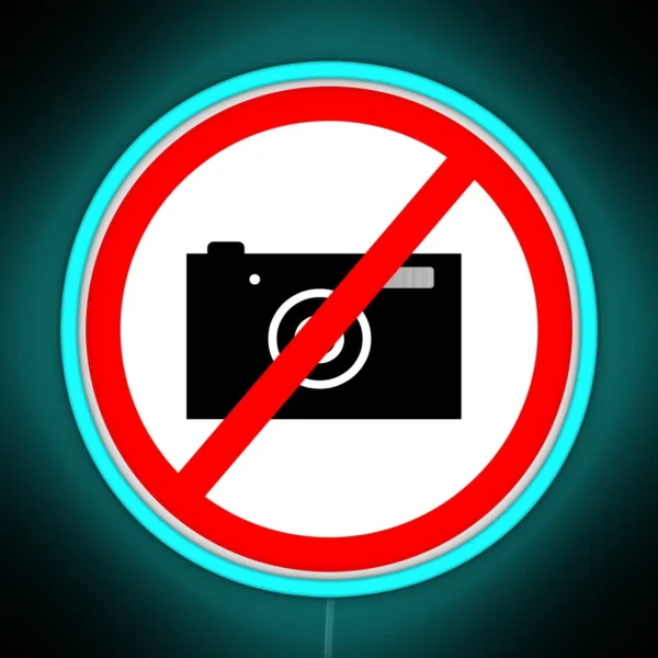 No Photos Allowed Camera RGB Neon Sign