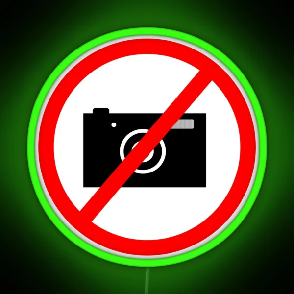 No Photos Allowed Camera RGB Neon Sign