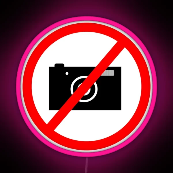 No Photos Allowed Camera RGB Neon Sign