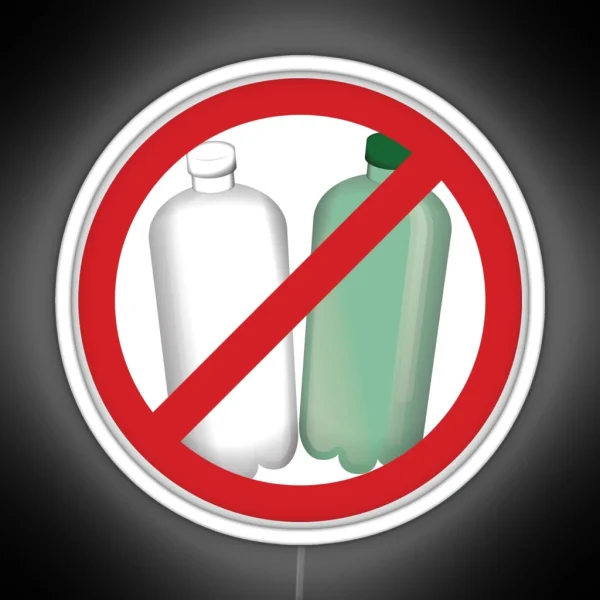 No Plastic Bottle Sign RGB Neon Sign