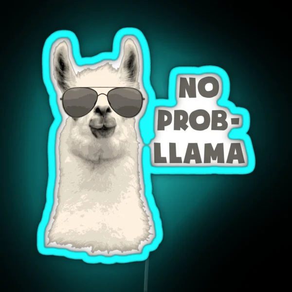 No Problem Llama RGB Neon Sign