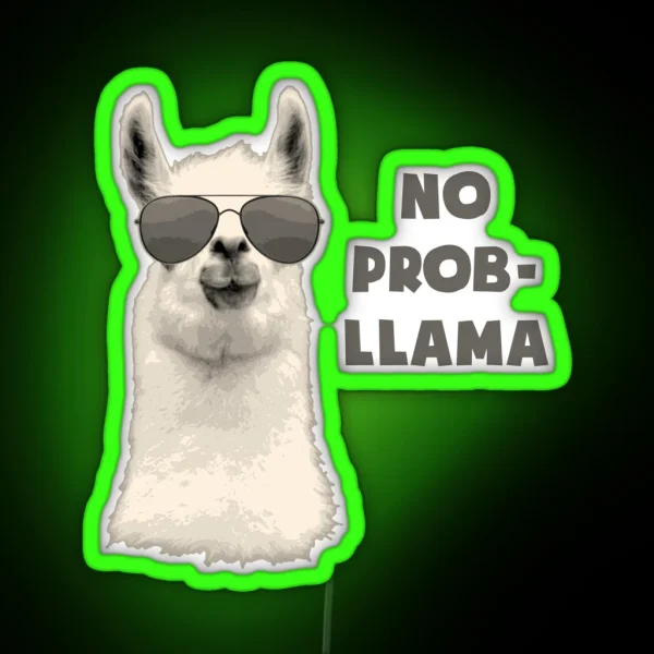 No Problem Llama RGB Neon Sign