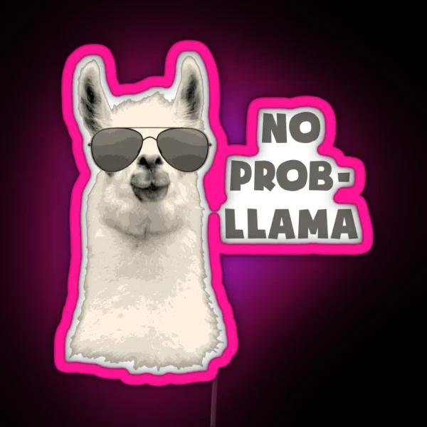 No Problem Llama RGB Neon Sign