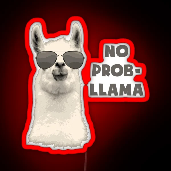 No Problem Llama RGB Neon Sign