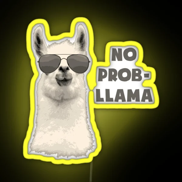 No Problem Llama RGB Neon Sign