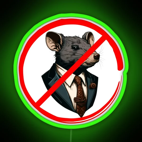 No Scabs No Rats Scabs Rat Union Pride Union Labor RGB Neon Sign