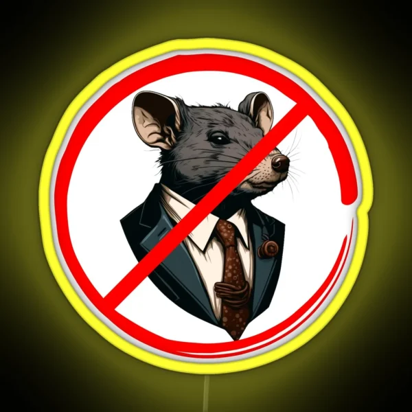 No Scabs No Rats Scabs Rat Union Pride Union Labor RGB Neon Sign