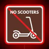 Warning Sign for No Scooters Allowed in Public Areas