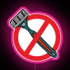 No Shavers or Razors Allowed: Humorous RGB Neon Barber Shop Sign