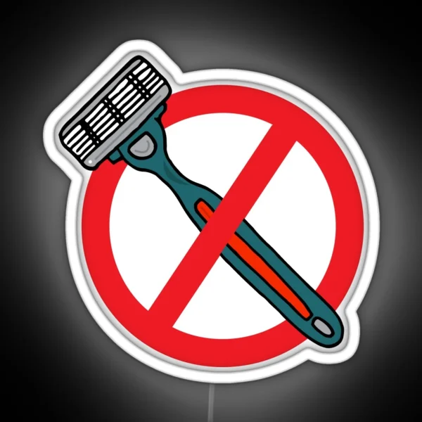 No Shaver Razors Allowed Funny Barber Sign RGB Neon Sign