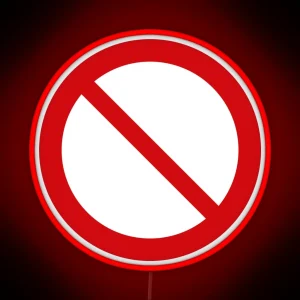 NO Symbol DO NOT Icon Prohibition Sign Red On Black RGB Neon Sign