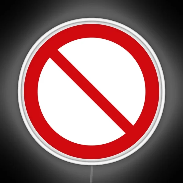 NO Symbol DO NOT Icon Prohibition Sign Red On Black RGB Neon Sign