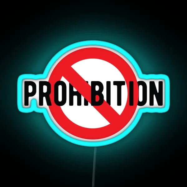 NO Symbol Prohibit Prohibition Sign Prohibited Cool Funny Motorcycle Helmet Or College Humor RGB Neon Sign