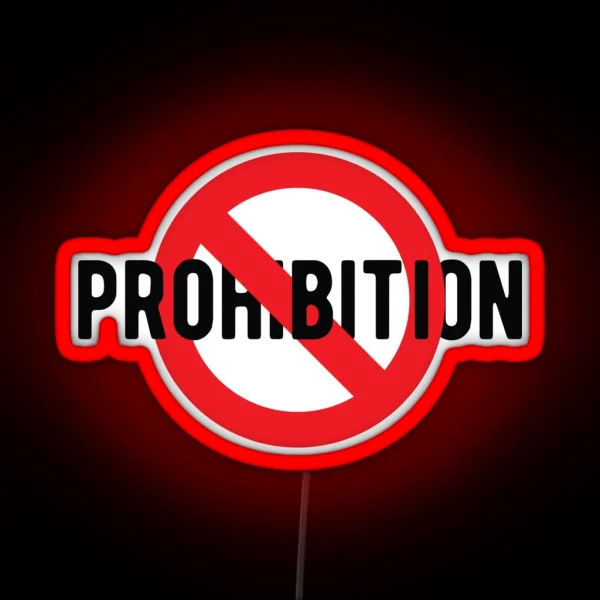 NO Symbol Prohibit Prohibition Sign Prohibited Cool Funny Motorcycle Helmet Or College Humor RGB Neon Sign