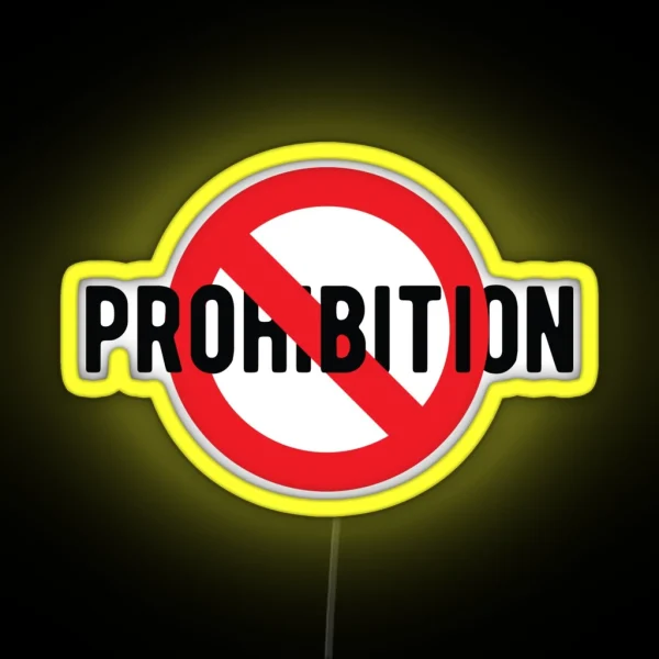 NO Symbol Prohibit Prohibition Sign Prohibited Cool Funny Motorcycle Helmet Or College Humor RGB Neon Sign