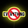 RGB LED prohibition sign with humorous motorcycle and college vibe.