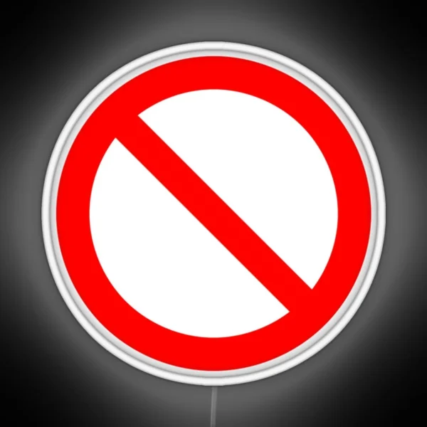 NO Symbol Prohibition Sign Prohibited IN RED RGB Neon Sign