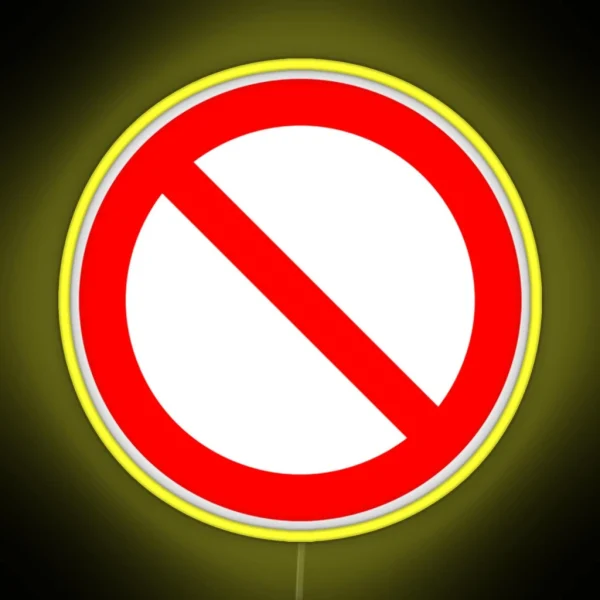 NO Symbol Prohibition Sign Prohibited IN RED RGB Neon Sign