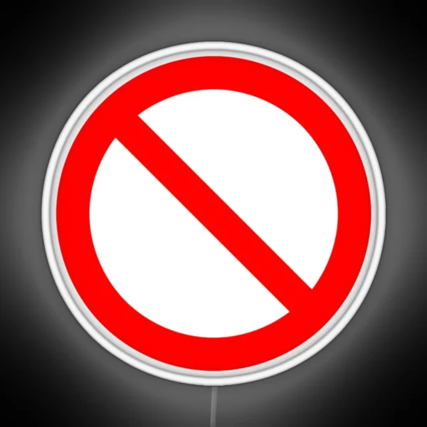 NO Symbol Prohibition Sign Prohibited IN RED RGB Neon Sign