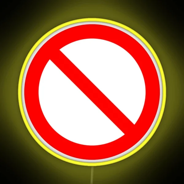 NO Symbol Prohibition Sign Prohibited IN RED RGB Neon Sign