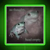 Retro Neon Word Art Sign Featuring Empty Thoughts Meme Quote